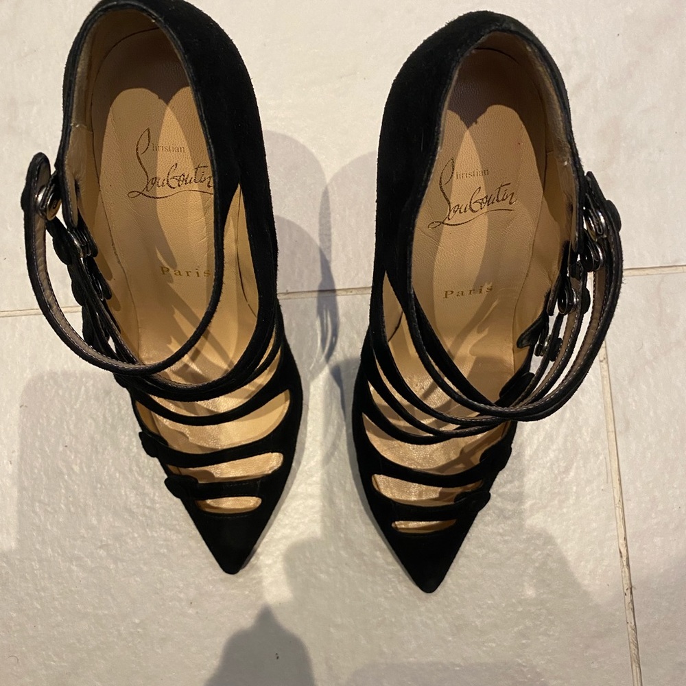 Christian Louboutin Black Suede Viennana - Picture 4 of 7